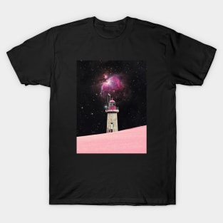 There's Always a Lighthouse  - Space Aesthetic, Retro Futurism, Sci Fi T-Shirt